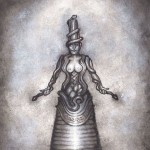 Serpent Goddess - ORIGINAL ARTWORK - oils and dusts on paper