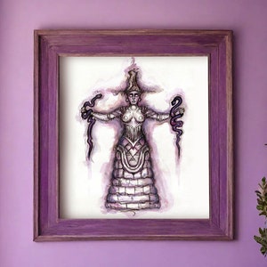 Minoan Serpent Goddess (Acrylic Version) Giclee art print on Hahnemühle Photo Matt Fibre warm-white 200 g paper (Unframed)