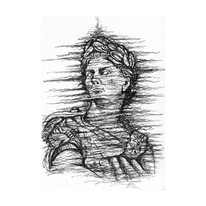 Julius Caesar - DOWNLOADABLE PRINT - Original Drawing - Pencil on paper - Ancient Rome - Ancient History