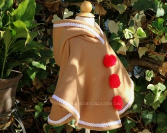 The Gingerbread Cookie Inspired Poncho  - Cute Ugly Christmas Sweater Kids, Tacky Christmas sweater- Christmas Gift - Ugly Christmas Party