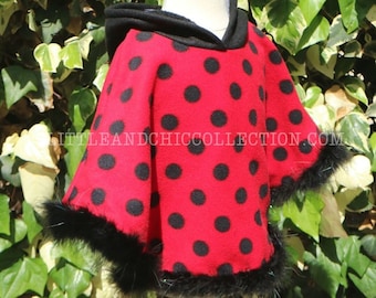 READY TO SHIP - Ladybug Poncho Halloween costume - Ladybug Costume