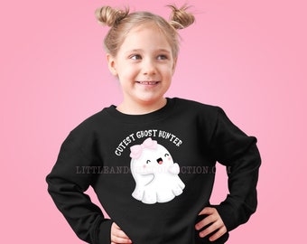 Cutest Ghost Hunter Sweater - Boo Happy Girly Lashes Bow Halloween Sweater