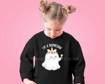 I'm a BOOnicorn Sweater - Happy Girly Lashes Ghost Halloween Sweater
