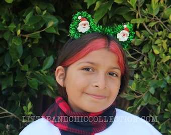 Cute Ugly Christmas Sweater Kids Kitty Headband, Tacky Christmas Headband, Santa Claus Headband- Christmas Gift - Ugly Christmas Party