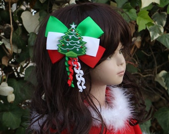 Christmas Tree lights Hairbow - Christmas Bow - Christmas Gift - Tacky Christmas ugly sweater big bow