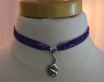 Glitter Unicorn Choker Necklace