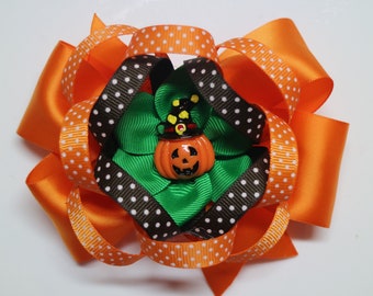 Jack O'Lantern, Halloween hair bow, Fall hair bow, Halloween hairbow, Fall hairbow, Pumpkin hair bow, Pumpkin hairbow, Baby halloween bow