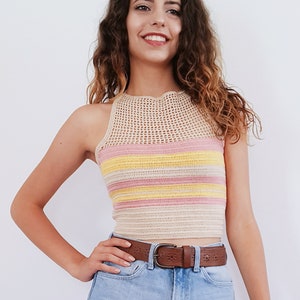 Top dos nu, top festival Hippie, débardeur dos nu, top dos nu de Boho hippie, vêtements de fête, corsages, soutien-gorge fait sur mesure en crochet image 1