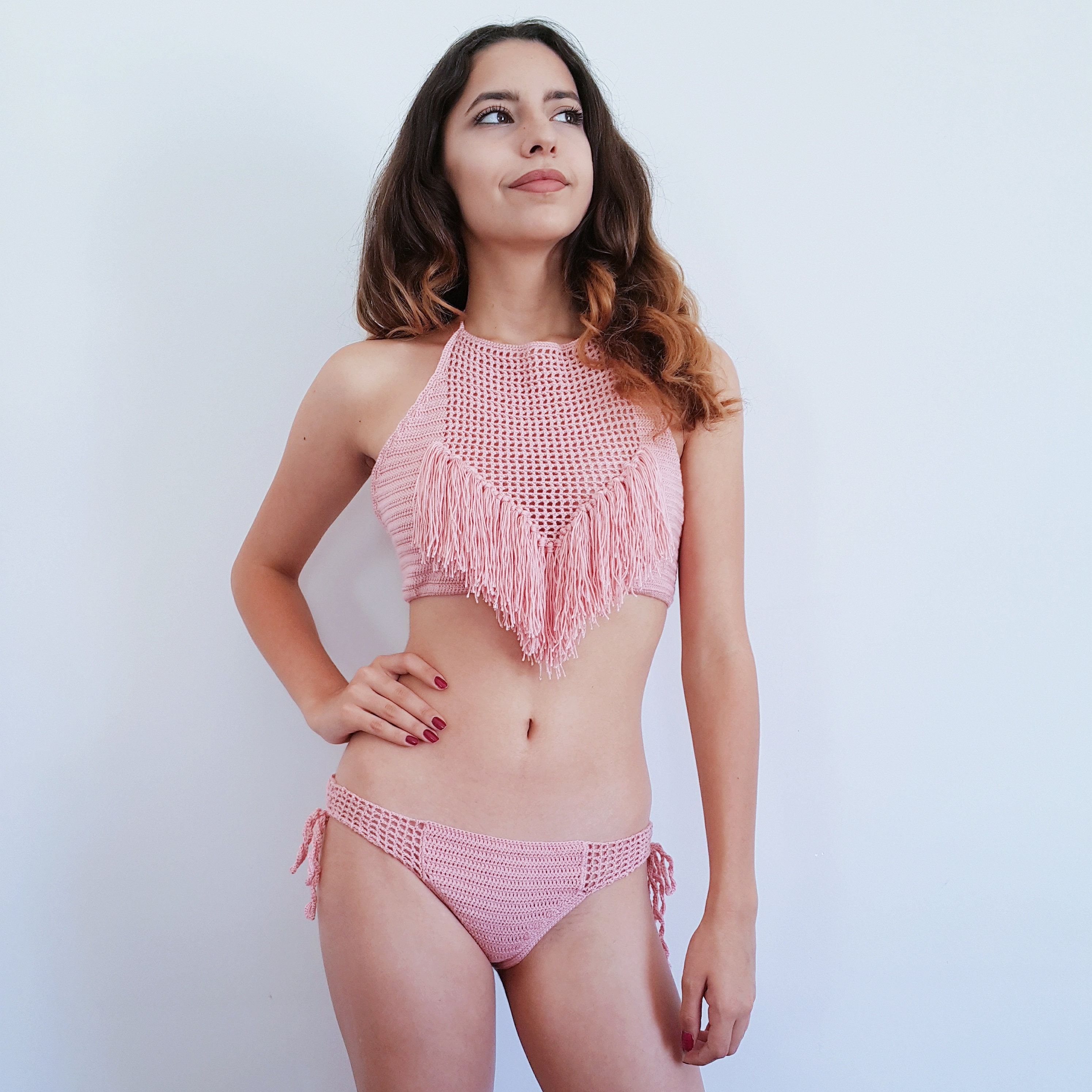 Fransen-Bikini-Oberteil Rosa Bikini Bikini-Top - Österreich