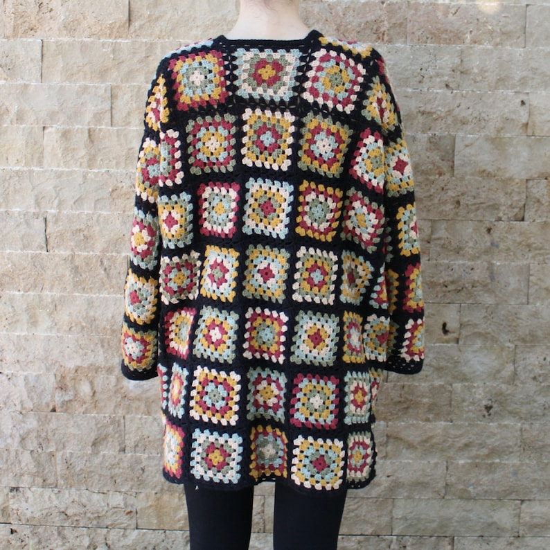 Granny Square Crochet Cardigan Afghan Coat Patchwork - Etsy Australia