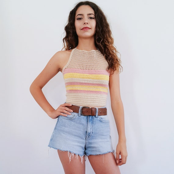 Crochet Crop Top, Cotton Crop Top, Halter Tank Top, Festival Clothing, Boho  Hippie Crop Top, Crop Tops, Custom Made Bra -  Canada