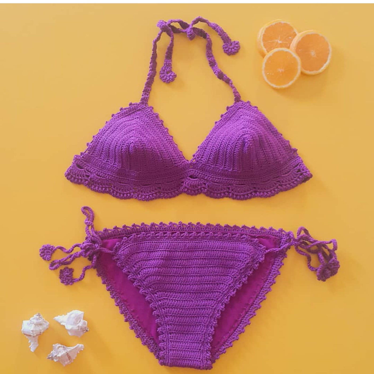 Crochet Bikini Knitted Swimsuit Cheeky Bikini Bottom Etsy