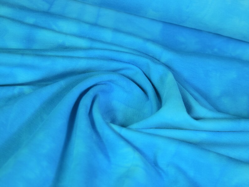 Jersey de coton, batik, tie dye, turquoise image 4
