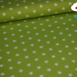 Cotton fabric, stars, starlets, green, lime image 2