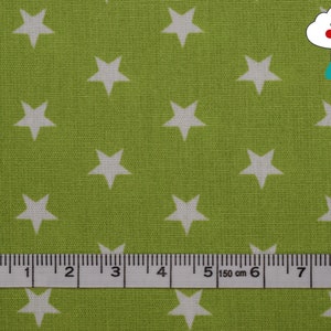 Cotton fabric, stars, starlets, green, lime image 3