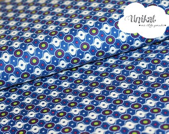 Cotton fabric by Aunt Ema, blue and white