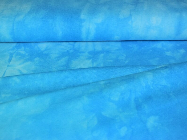 Jersey de coton, batik, tie dye, turquoise image 3