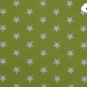 Cotton fabric, stars, starlets, green, lime image 1