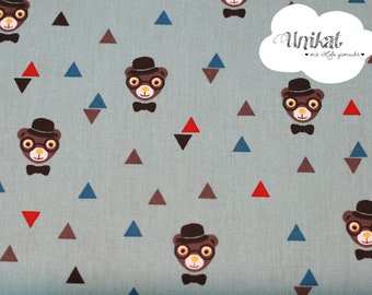 Cotton fabric Grizzlybears, bear, triangles, triangle