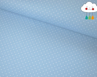 Cotton fabric, dots, light blue