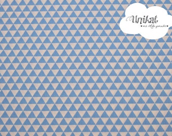 Cotton fabric triangles, triangles, light blue, white