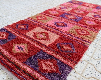 İnteresting Weaving Geometric Pattern Small Rug,Soft Wool Handknotted Area Rug,Anatolian Vintage Entrance Rug,Decorative Kids Room Old Rug