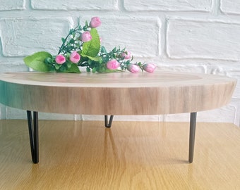 Rustic Wood Slab Cake Stand, Natural Tree Slice Centerpiece, Woodland Wedding Decor