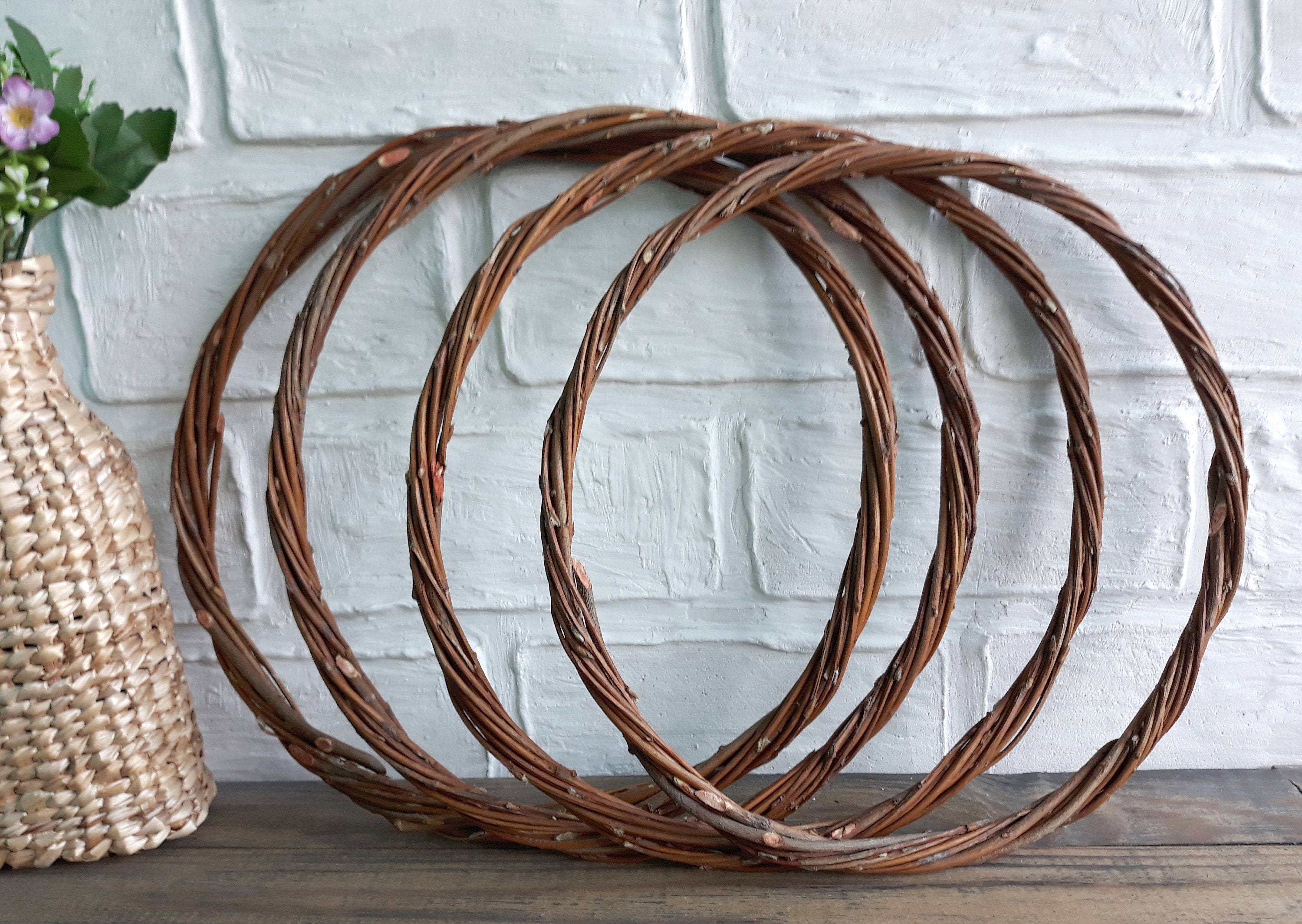 SET OF 2 Willow branch hoop Dream catcher base Willow twig Etsy