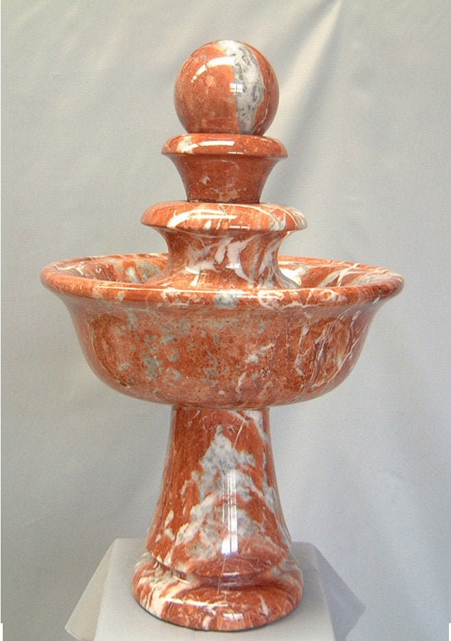Fontaine à Boule Tournante en Marbre Rouge Pour L'intérieur
