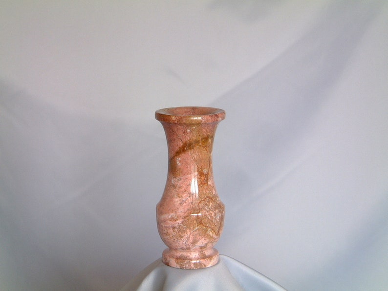 Pink marble tulip vase