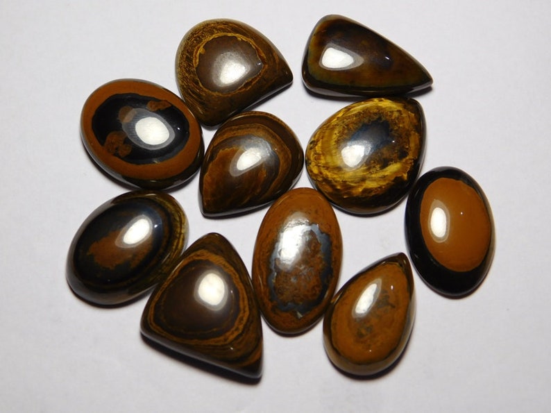 10 PCS Wholesale Lot Natural Iron Tiger Cabochons,Bulk Lot iron Tiger Gemstones,iron Tiger Loose stone,Top Quality iron Precious 200Cts.