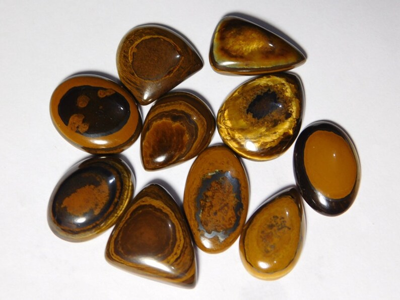 10 PCS Wholesale Lot Natural Iron Tiger Cabochons,Bulk Lot iron Tiger Gemstones,iron Tiger Loose stone,Top Quality iron Precious 200Cts.
