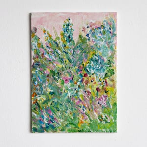 Belle toile florale peinte originale. Original. Peinture acrylique peinte à la main, nouvelle maison, cadeau d'anniversaire, merci