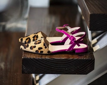 Summer moccasins, colorful straps, leopard moccasins, ponyskin moccasins, genuine leather shoes