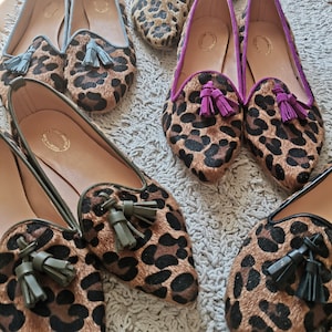 Animal Print Moccasins Leopard Moccasins Genuine Leather Shoes