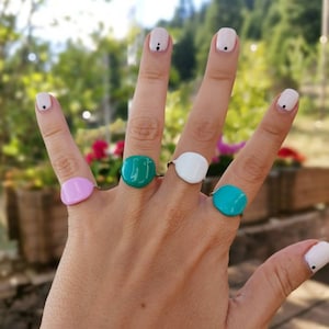 Silberring, Silber 925 Ring, emaillierter Ring, Pop-Ring, verstellbarer Ring