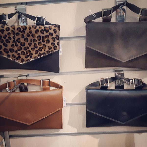 Leather beltbags, black beltbag, brown beltbag, animalprint beltbag, leather bag, leather messenger bag, greek leather bag
