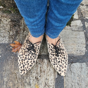 Animal print oxford shoes, leopard leather shoes, greek leather oxford shoes, handmade shoes