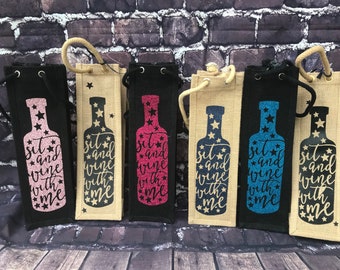 Jute Wine Totes