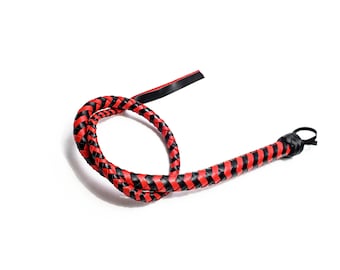 Leather Snake Whip 19 in, Handmade Flexible Single Tail Whip