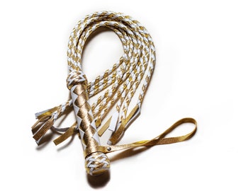 Leather Cat-o-Nine Flogger, Handmade Whip with 9 Tails, Discipline & Bondage Impact Tool.