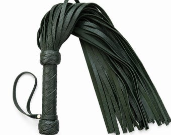 50 Tail Leather Flogger – Heavy Duty Handmade Whip 27.6in, Cosplay and Halloween Prop
