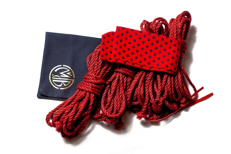 Shibari Corde Kit 4pc 26 '', 24 , 4x8m6mm, kit de bondage corde shibari, corde 8m Jute, kinbaku, corde shibari, jeu de bondage bdsm Rouge