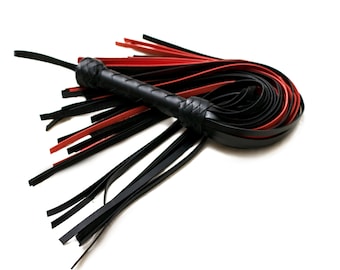 Leather Flogger, Handmade Impact Play Whip for Cosplay, Party, and Valentines Gift