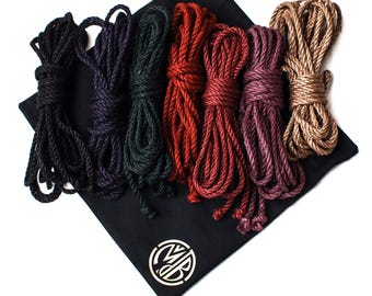 Shibari Jute Rope Kit, Set of 4pcs 26ft, Handmade Natural Ropes, Cosplay & Halloween.