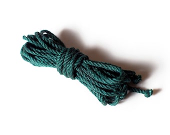 Shibari  jute Ropes 26.25ft 0.24in 8m 6mm, jute ropes, GREEN, handmade.