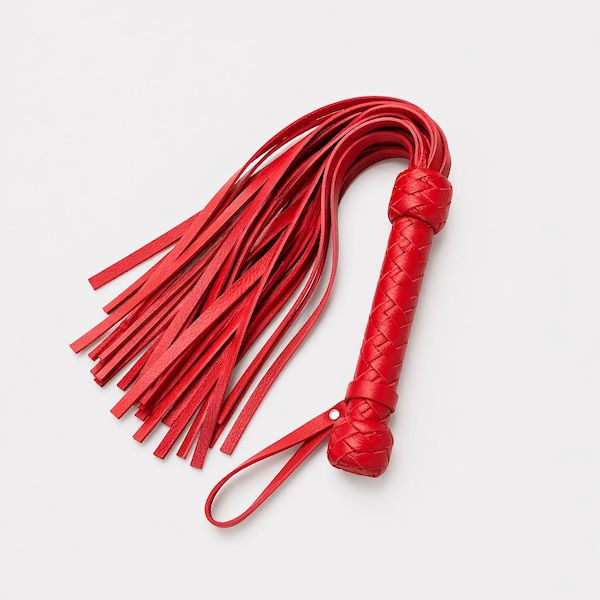 Leather Flogger 19.7in, Handmade Whip, Compact Impact Tool