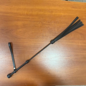 Riding crop, real leather riding crop with flogger tails, spanking whip, handmade discipline tools.