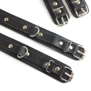 Leather Bondage Set with Wrist, Ankle and Thigh Cuffs image 7