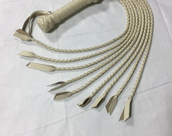 Handmade Leather Cat-O-Nine Tails Flogger – Braided Spanking Whip